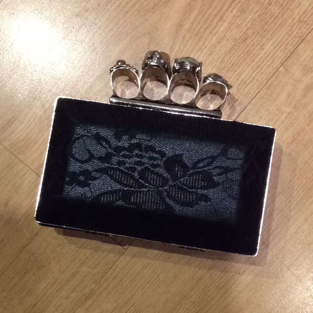 Skull Brass knuckle lace clutch/purse
